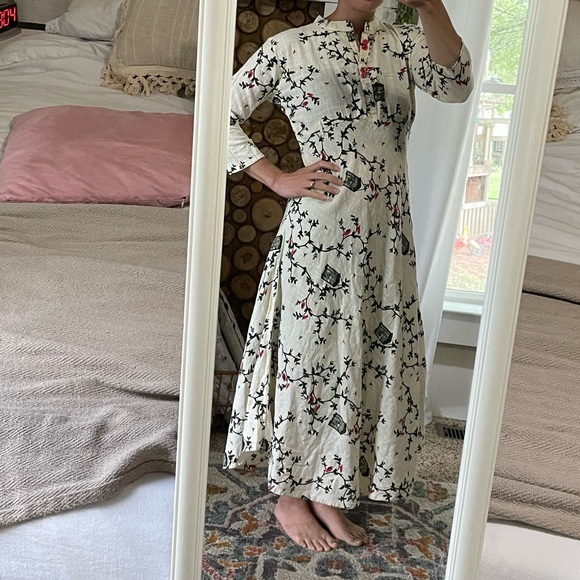 handmade Dresses & Skirts - Vintage 100% Linen handmade Dress size -small